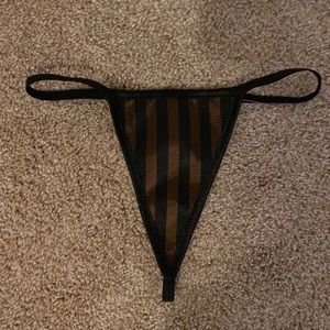 Brown and black stripped thong
